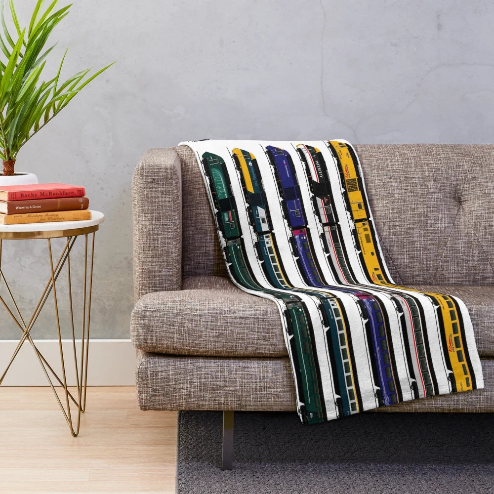 Plush blanket featuring a design inspired by the iconic Class 43 Intercity 125 locomotives