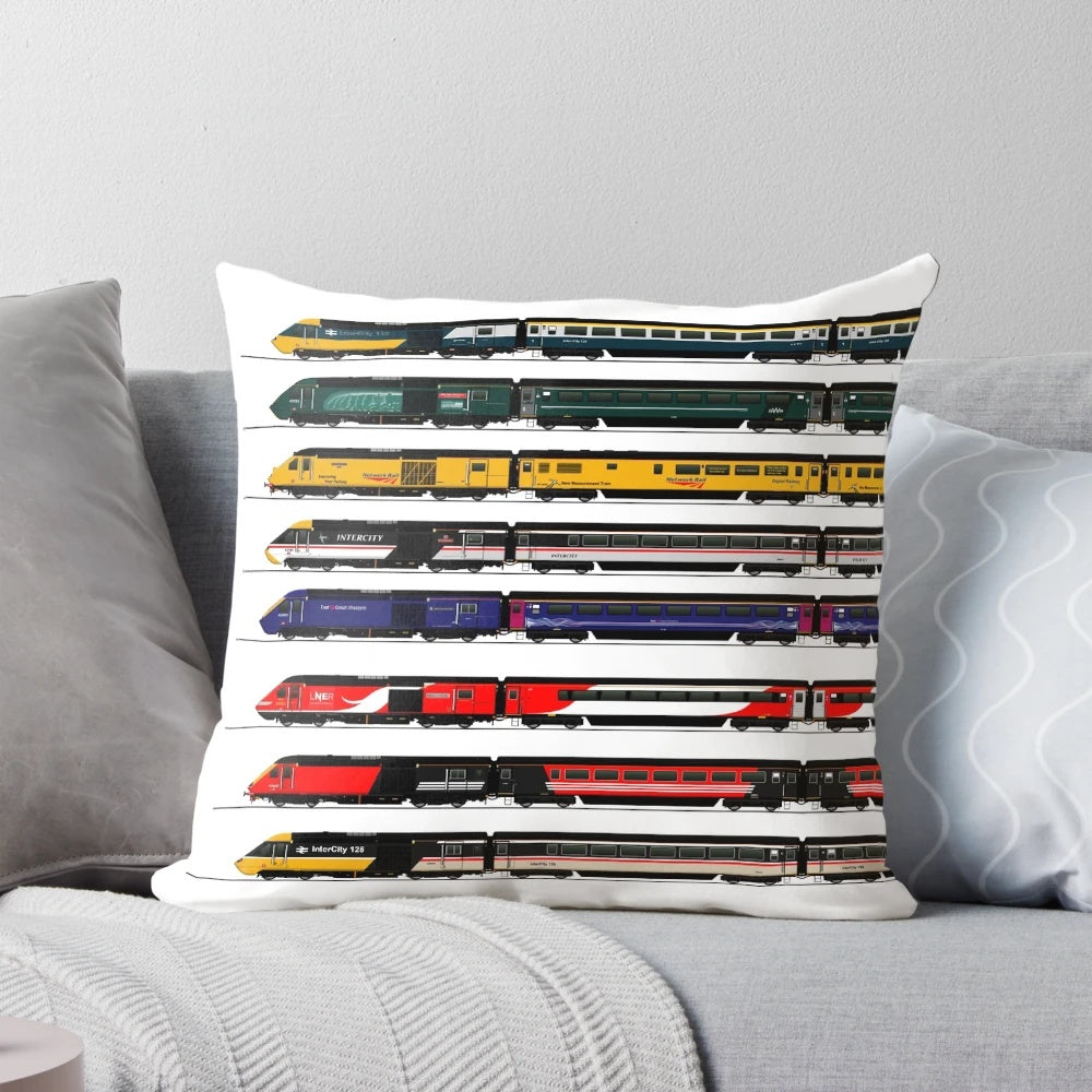 Decorative pillow featuring the iconic Intercity 125 High-Speed Train locomotive