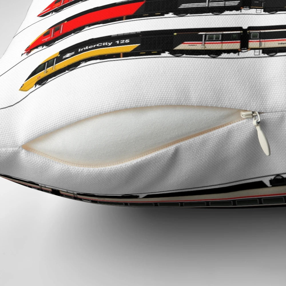 Decorative pillow featuring the iconic Intercity 125 High-Speed Train locomotive