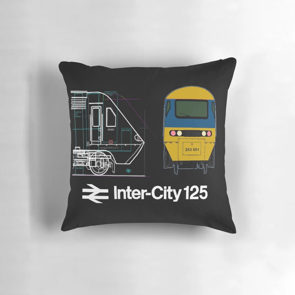 Intercity Pillow featuring an image of a locomotive engine