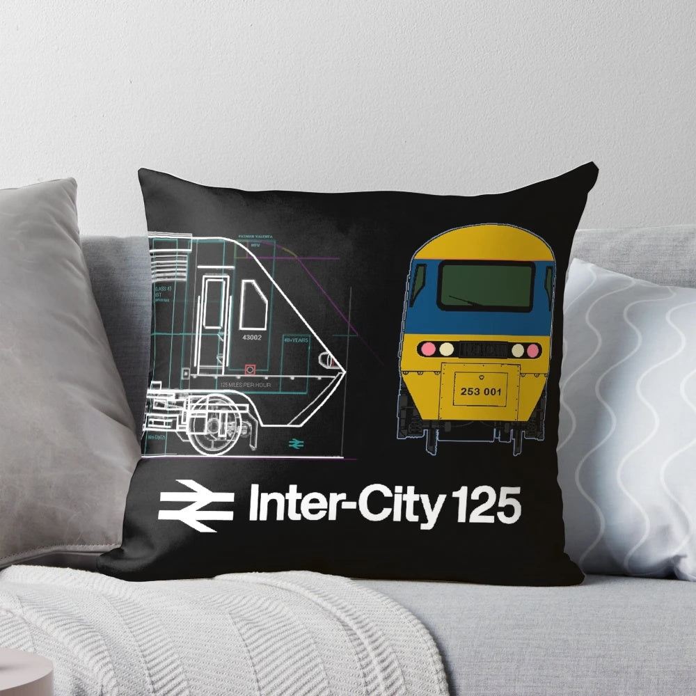 Intercity Pillow featuring an image of a locomotive engine