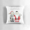 Interfaith Chanukkah and Christmas Pillow featuring a design that celebrates both Hanukkah and Christmas holidays