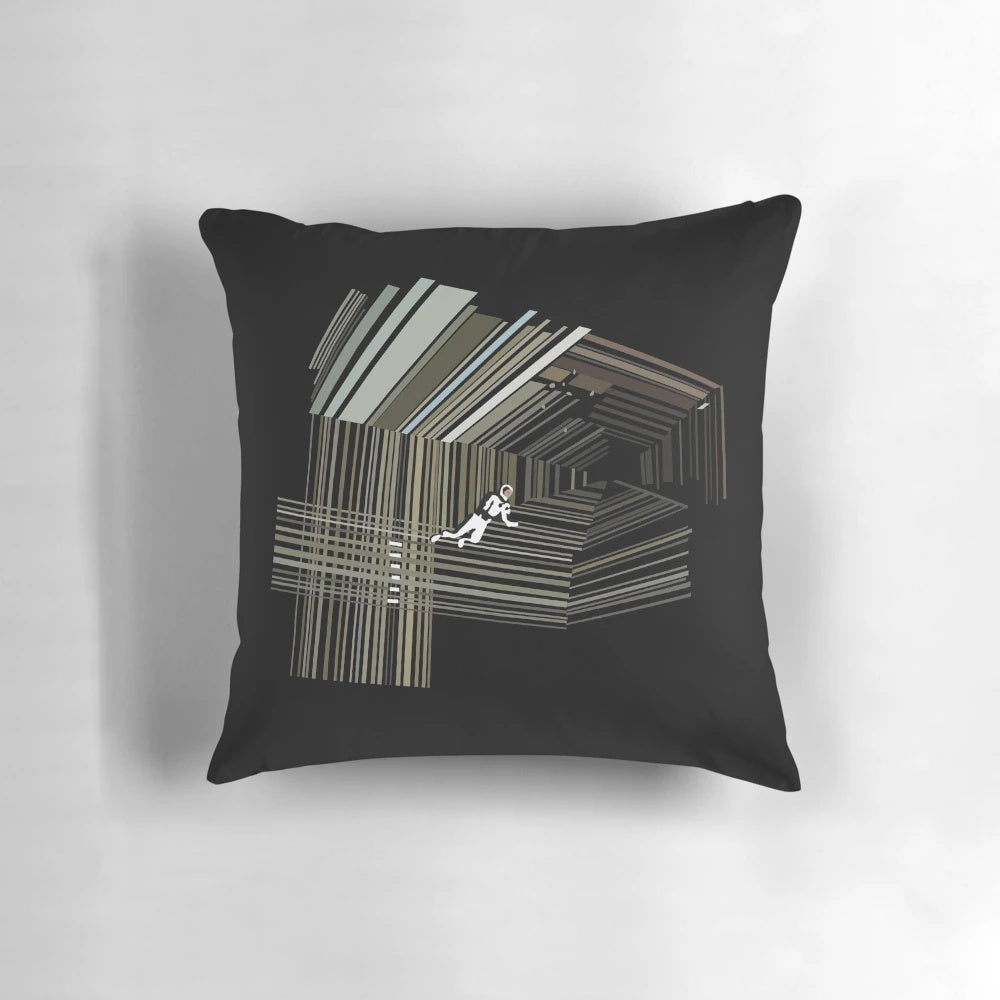 Interstellar space-themed pillow with starry galaxy design