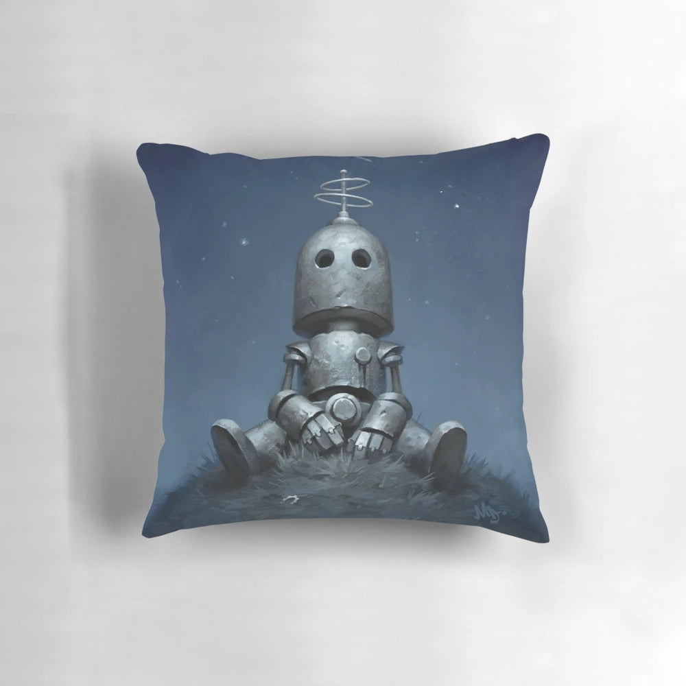 Interval Pillow - A decorative throw pillow with a unique robot and stars design for bedroom and home decor