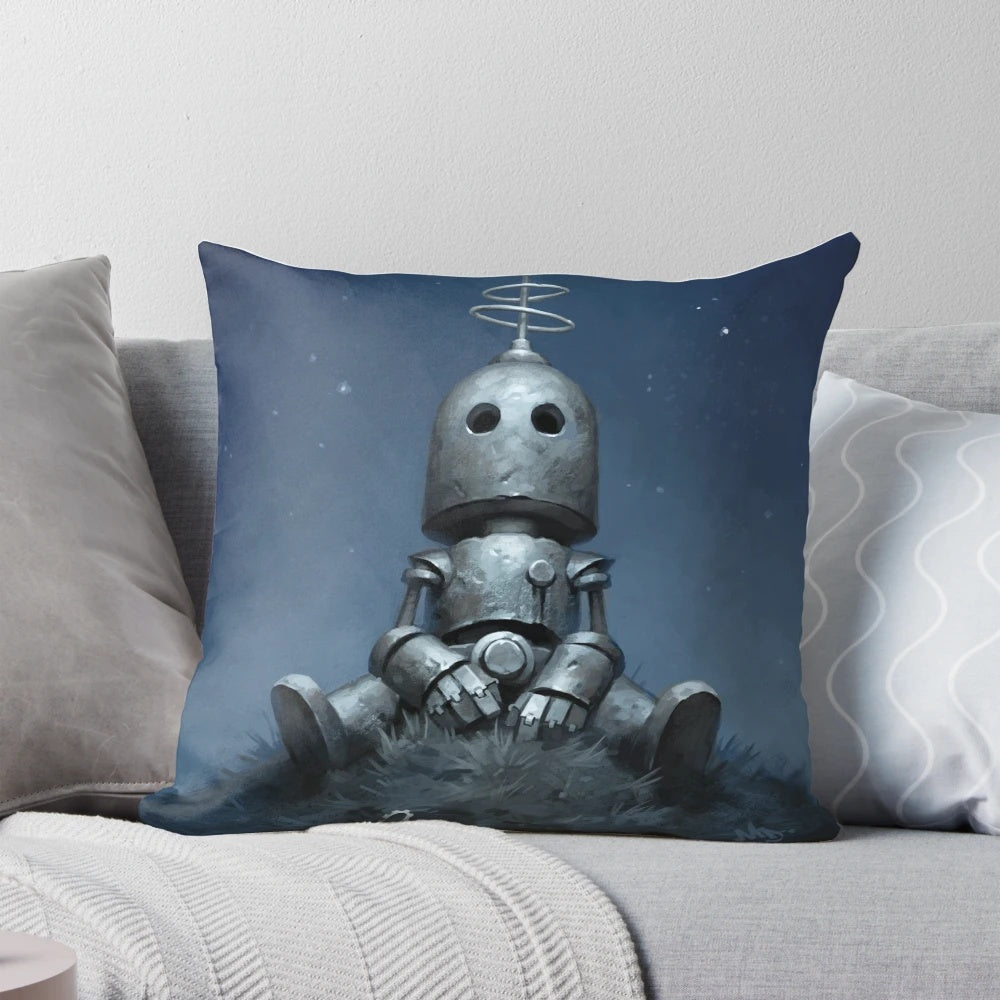 Interval Pillow - A decorative throw pillow with a unique robot and stars design for bedroom and home decor