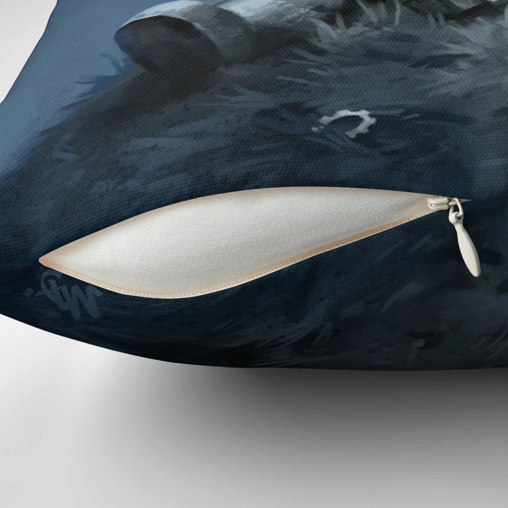 Interval Pillow - A decorative throw pillow with a unique robot and stars design for bedroom and home decor