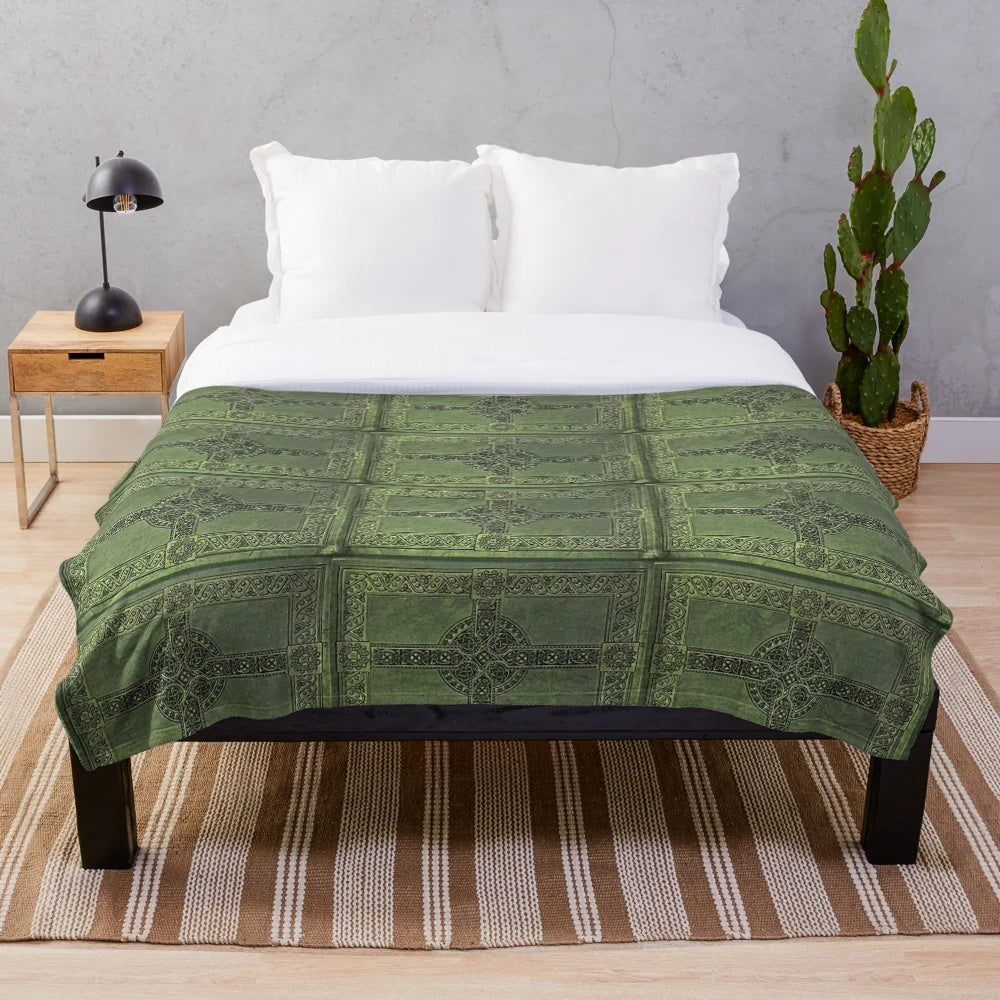 Celtic knotwork design on a plush blanket