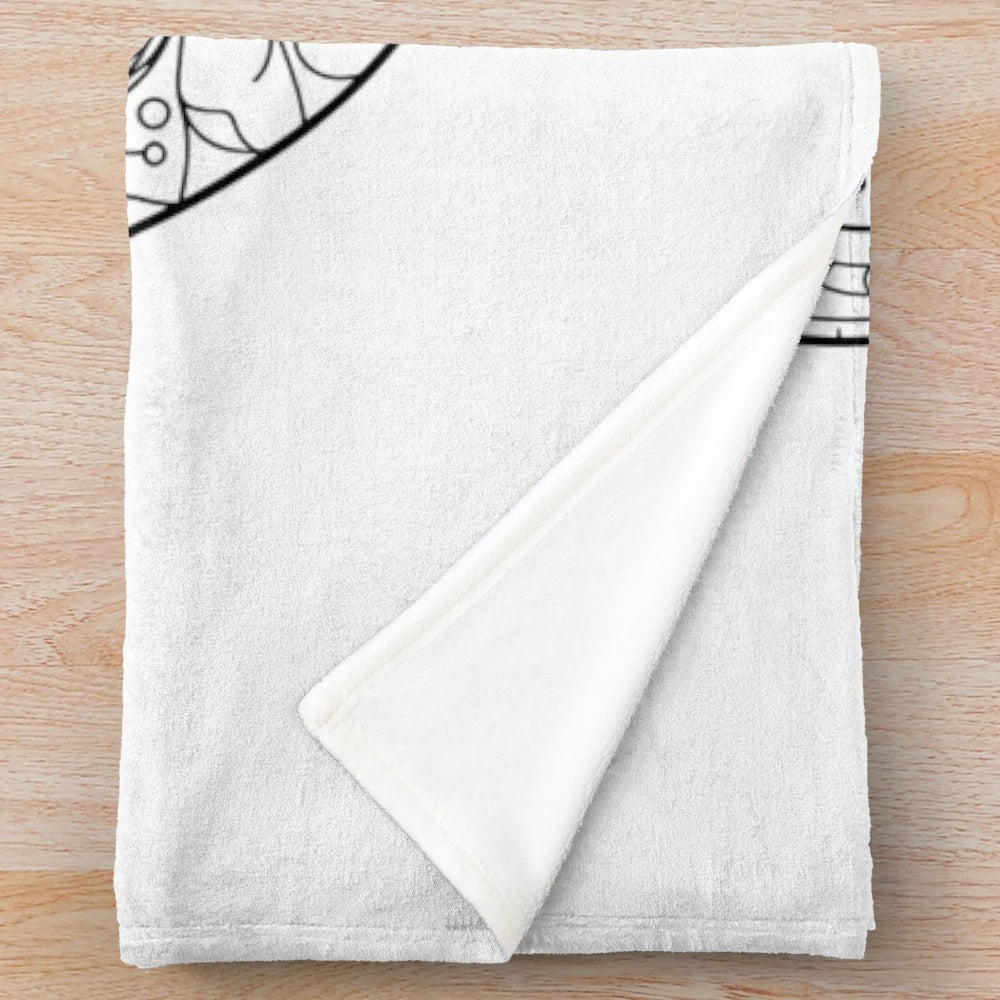 Artistic panda plush blanket with abstract line art design