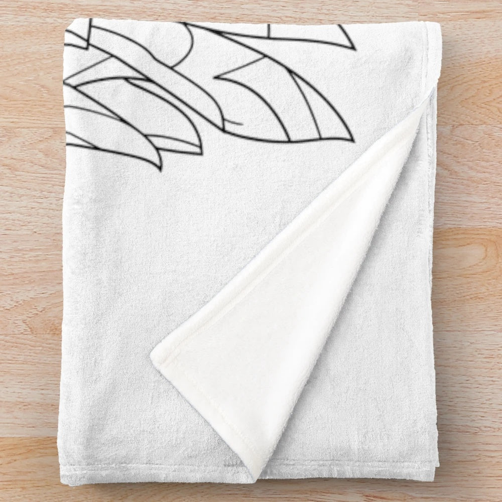 Intricately designed plush blanket featuring a minimalist line art interpretation of a hawk