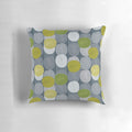 Lime-colored pillow featuring a fossil design inspired by the extinct Dickinsonia creature