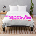 Plush blanket with geometric and nature-inspired patterns