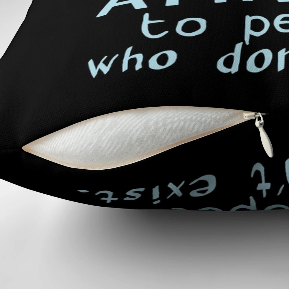 Cozy pillow featuring an illustration of fictional characters and worlds, perfect for book lovers and introverts.