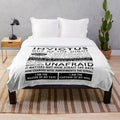 Plush blanket with Invictus poem by William Ernest Henley