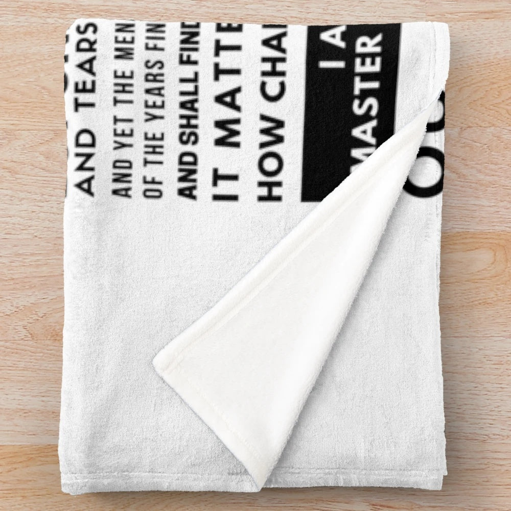 Plush blanket with Invictus poem by William Ernest Henley