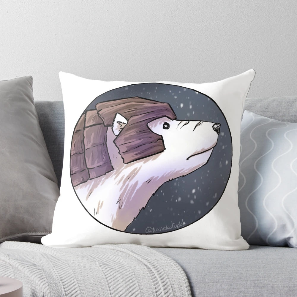 Iorek Byrnison, the panserbjorn from His Dark Materials, on a soft and cozy pillow