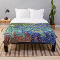 Irises Plush Blanket Featuring Van Gogh's Iconic Floral Artwork
