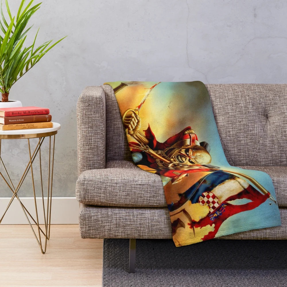 Iron Maiden Eddie Inspired Plush Blanket