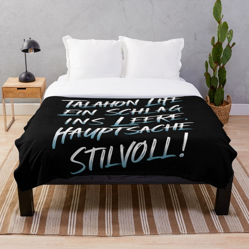 Plush blanket with ironic statement design by Talahon Life