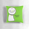 Adorable Minecraft-themed pillow with a forehead smooch design