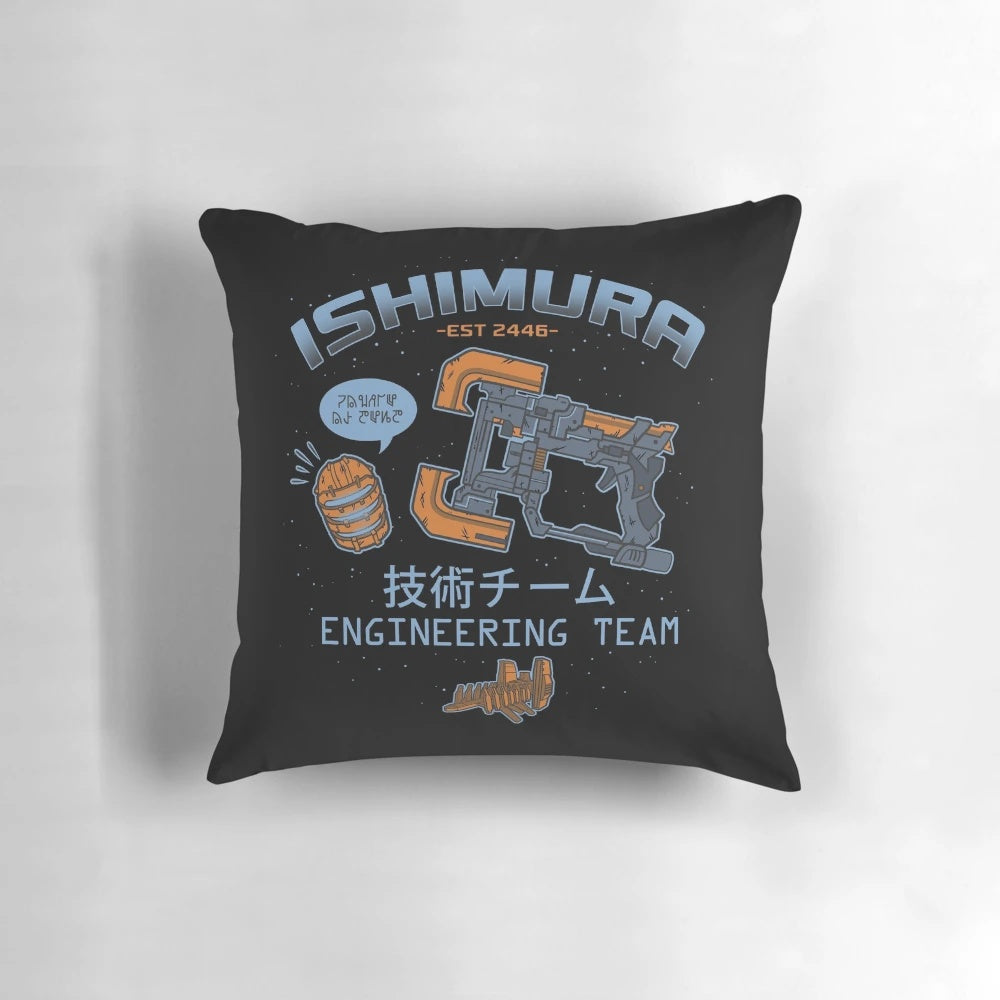 Ishimura Engineering Pillow, featuring the iconic Ishimura spacecraft from the Dead Space video game series