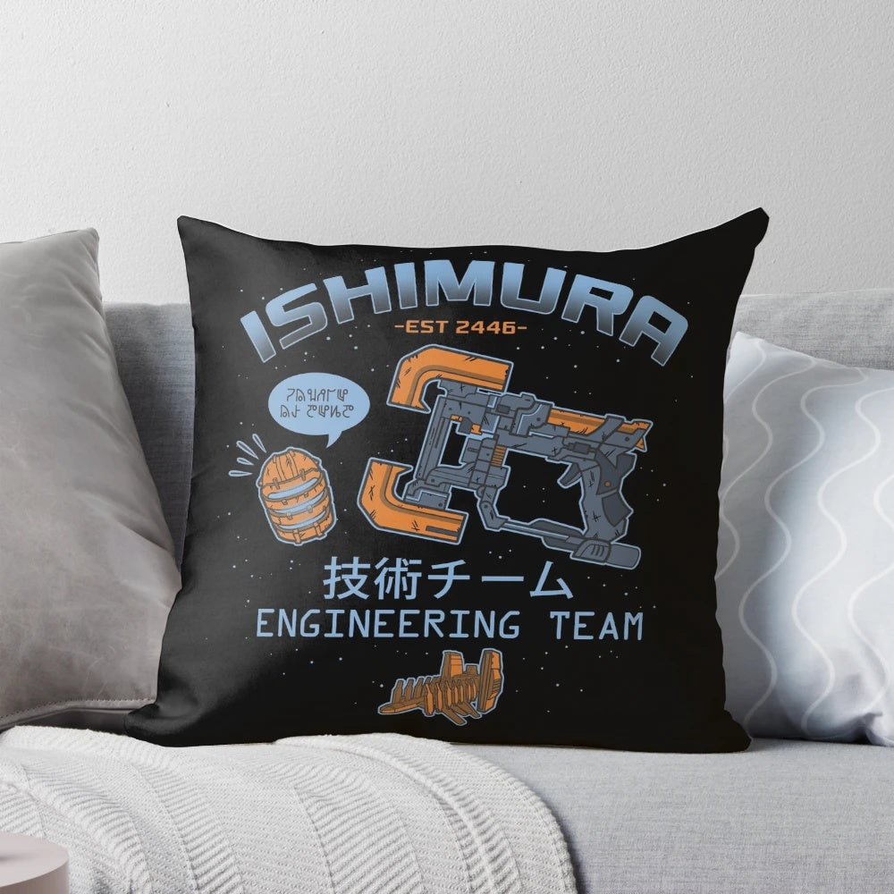 Ishimura Engineering Pillow, featuring the iconic Ishimura spacecraft from the Dead Space video game series
