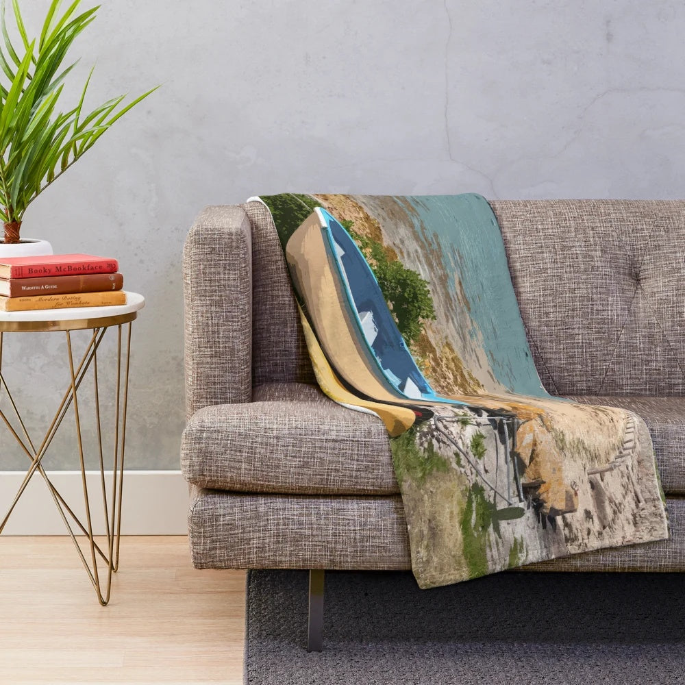Isles of Scilly plush blanket featuring a scenic landscape photograph