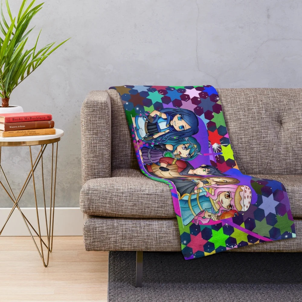 Itsfunneh and the Krew inspired plush blanket featuring popular Roblox gaming characters