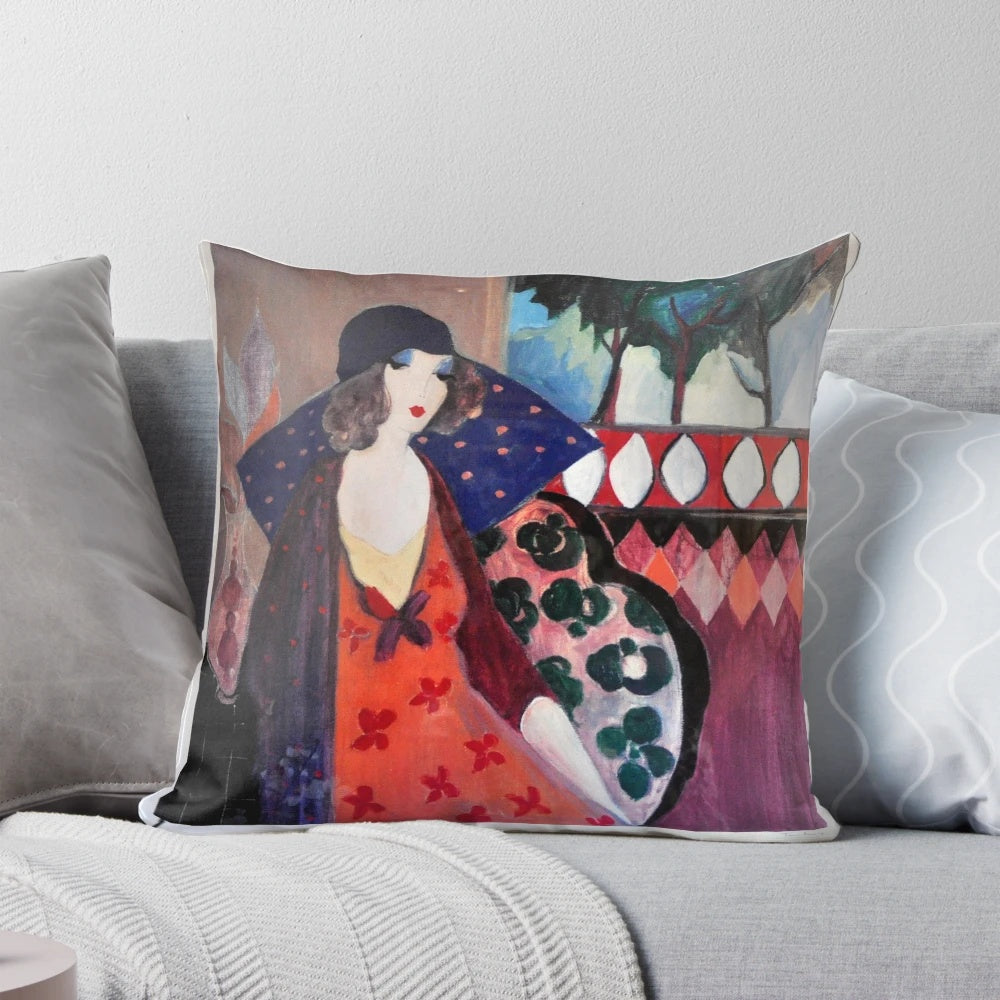 Itzchak Tarkay Indigo Chapeau Hat Pillow