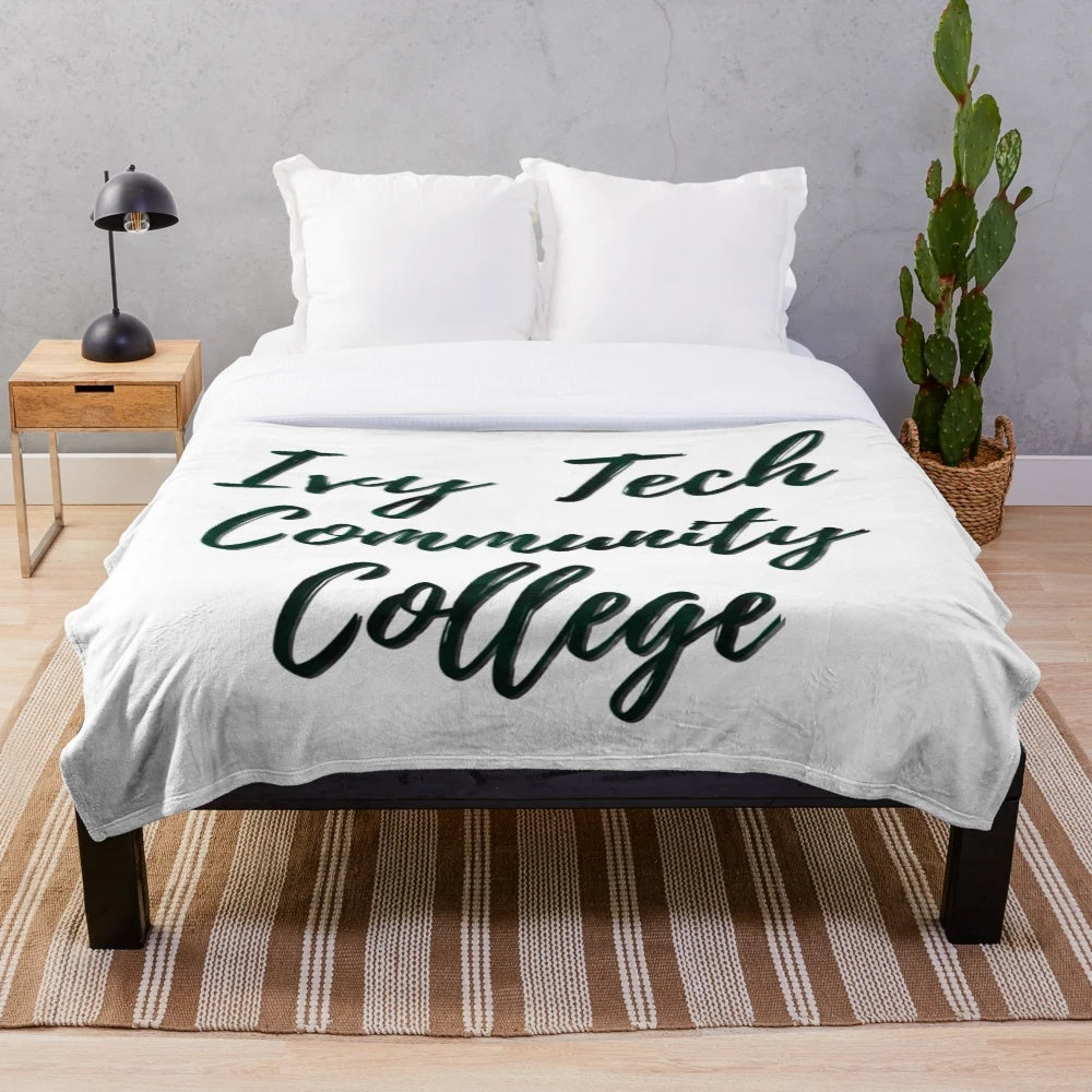Ivy Tech Community College inspired plush blanket with Bearcat moniker