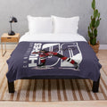 Jack Hughes hockey themed plush blanket with sweatshirt design