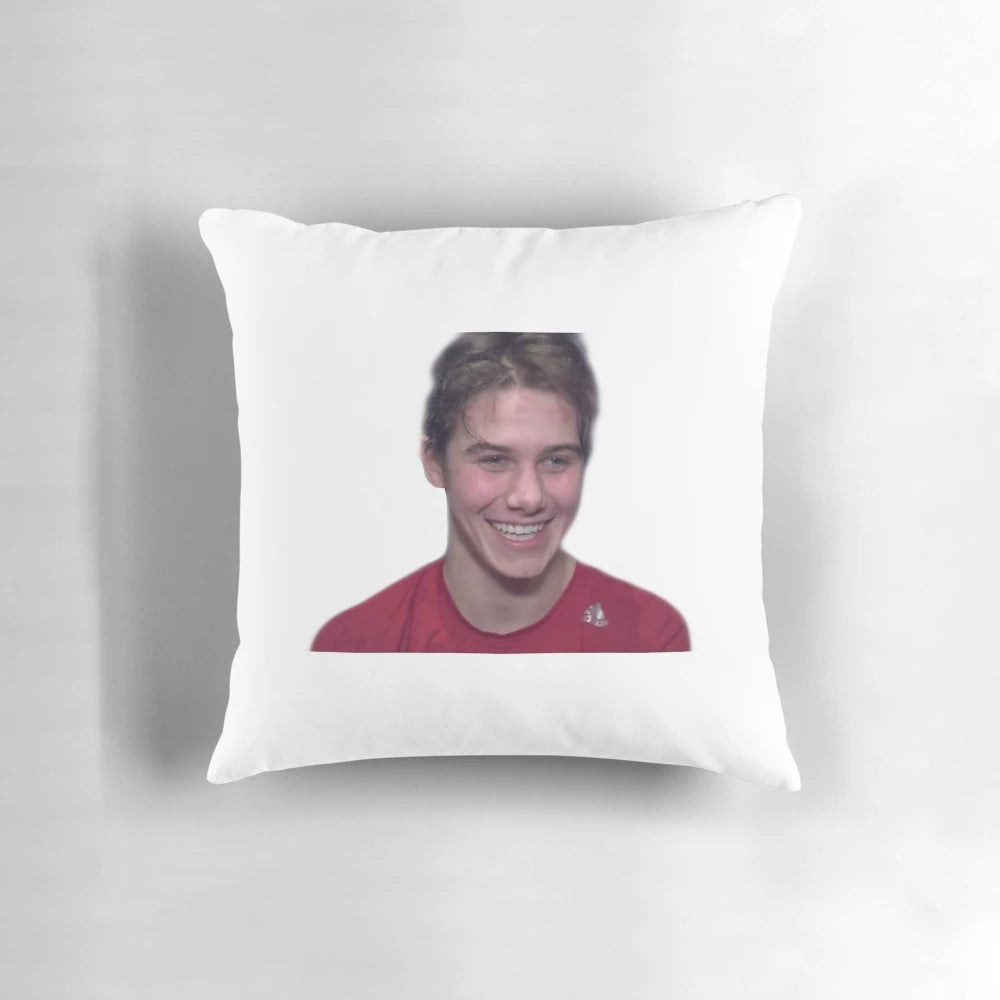 Jack Hughes Pillow - Designed to Support New Jersey Devils Fans