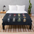 Jackbox Party Trivia Murder Party inspired plush blanket with seven deadly sins icons