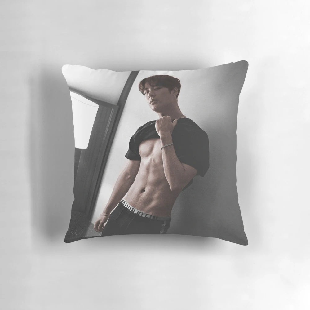 Jackson Wang of K-Pop group GOT7 on a pillow product