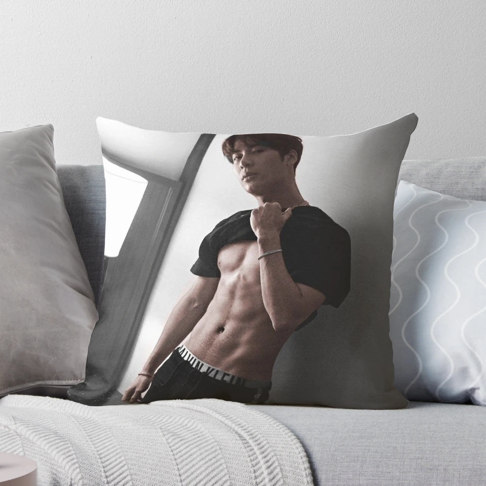 Jackson Wang of K-Pop group GOT7 on a pillow product