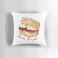 Jam First Scone Pillow, a cozy and delightful home accessory featuring a classic Cornish cream tea scone design.
