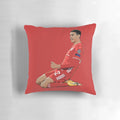 Jamal Musiala, a talented German football player from Bayern Munich, featured on a high-quality pillow.