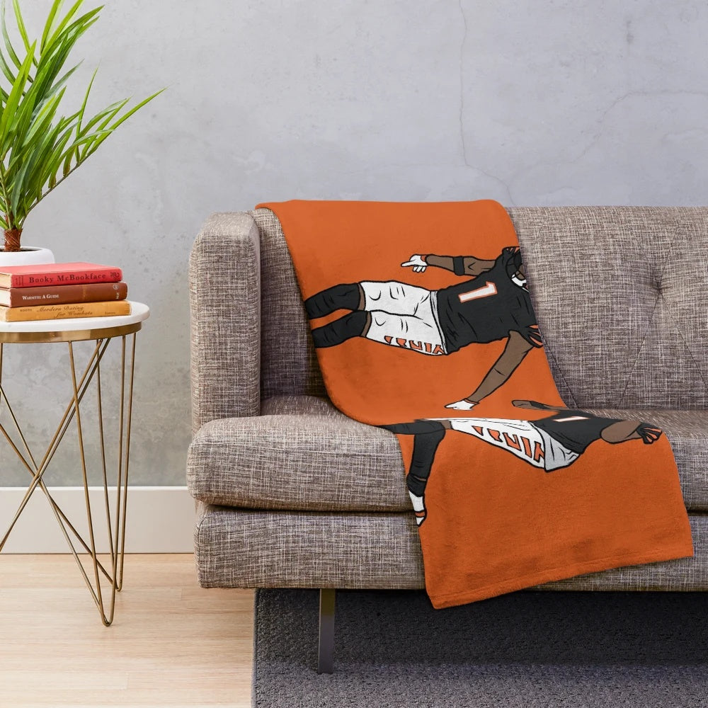 Ja'Marr Chase Griddy-Inspired Plush Blanket