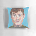 Vibrant acrylic portrait of comedian James Acaster printed on a soft, comfortable pillow.