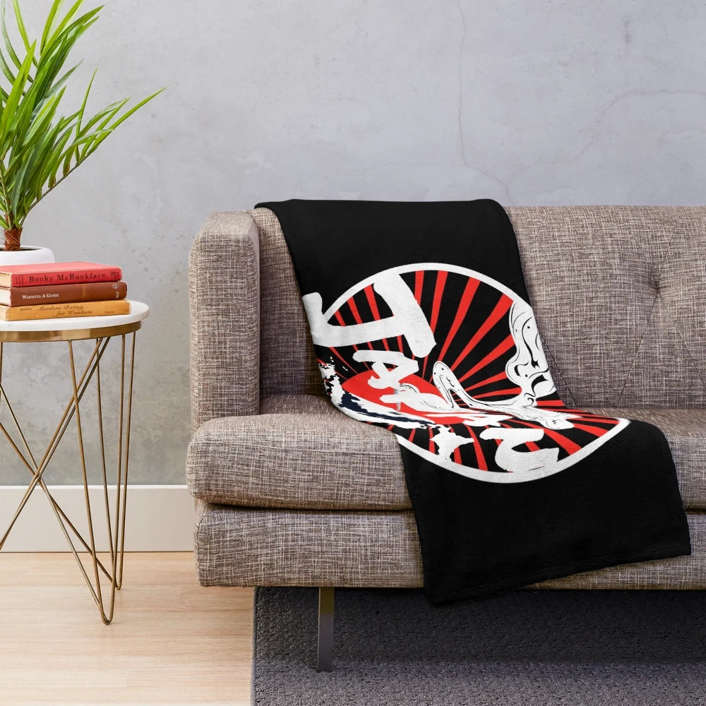 Japan Mount Fuji inspired plush blanket with iconic Japanese landscape