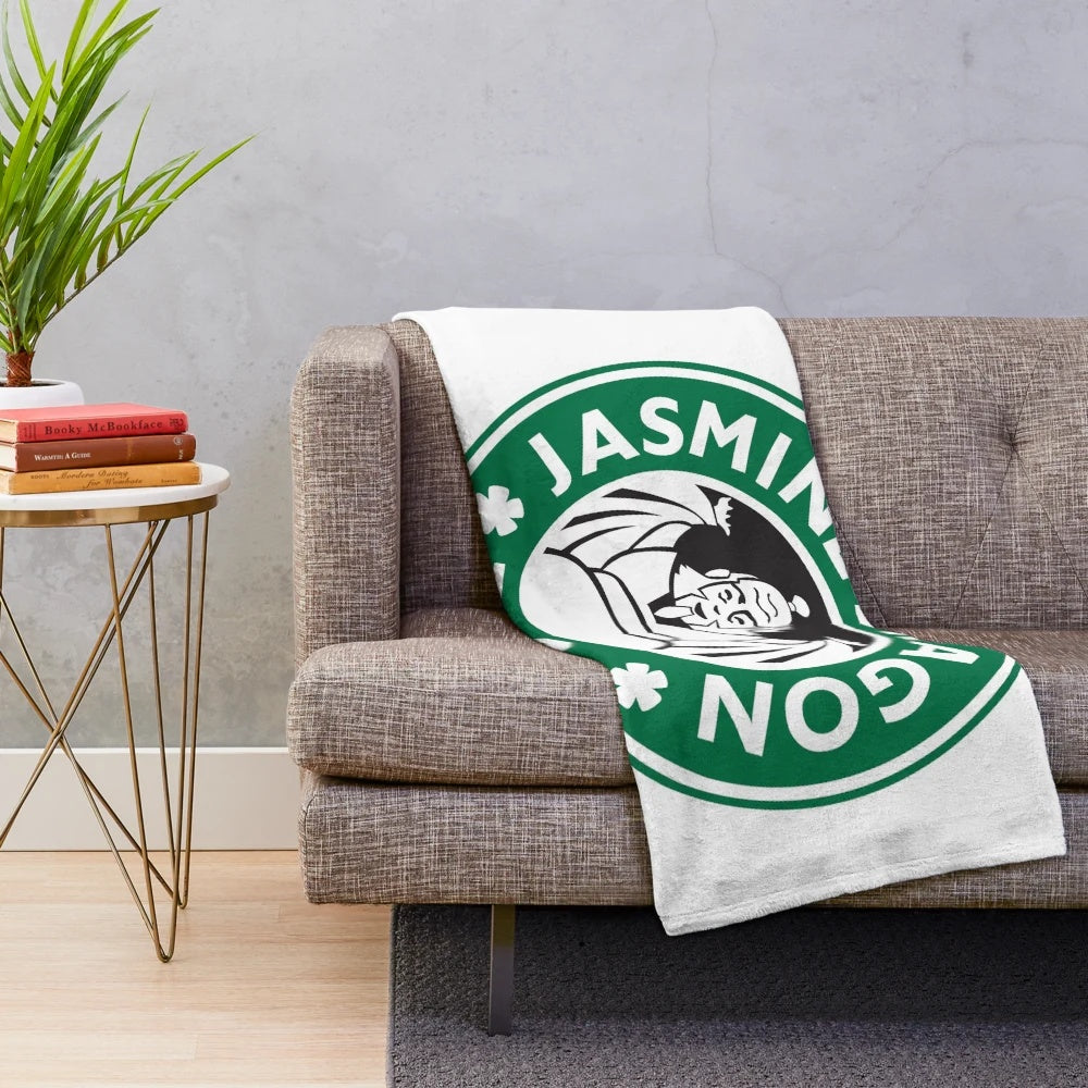 Jasmine Dragon inspired plush blanket with ATLA parody design