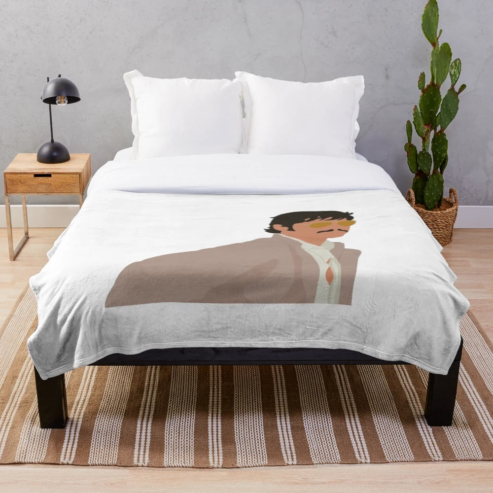 Javier Peña plush blanket inspired by the character from Narcos