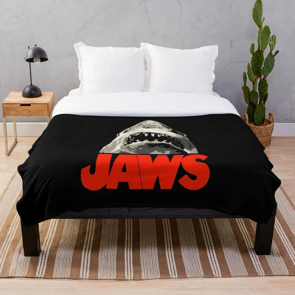 Jaws-inspired great white shark plush blanket for movie fans