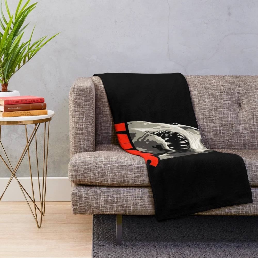 Jaws-inspired great white shark plush blanket for movie fans