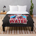 Jaws movie inspired plush blanket with classic horror movie graphics