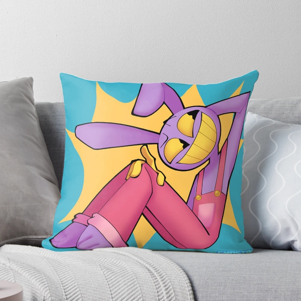 Soft and plush Jax pillow featuring TADC and Digital Circus fanart design