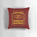 Jayden Daniels inspired Jack Daniels parody design on a custom sports pillow for football fans
