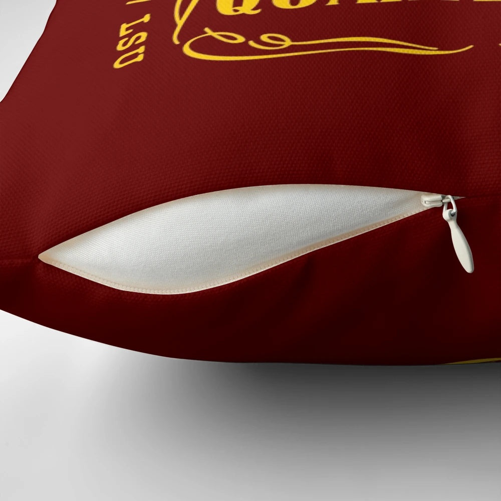 Jayden Daniels inspired Jack Daniels parody design on a custom sports pillow for football fans