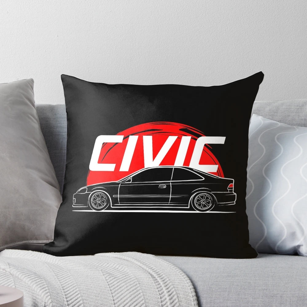 JDM Civic Coupe Pillow - Comfortable and stylish home decor for Honda Civic fans