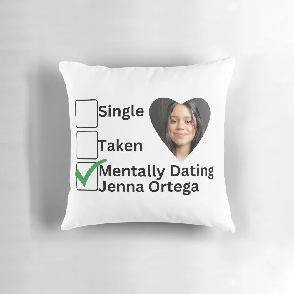 Jenna Ortega as Wednesday Addams on the Netflix series "Wednesday" - a pop culture inspired celebrity crush pillow.