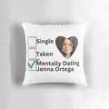 Jenna Ortega as Wednesday Addams on the Netflix series "Wednesday" - a pop culture inspired celebrity crush pillow.
